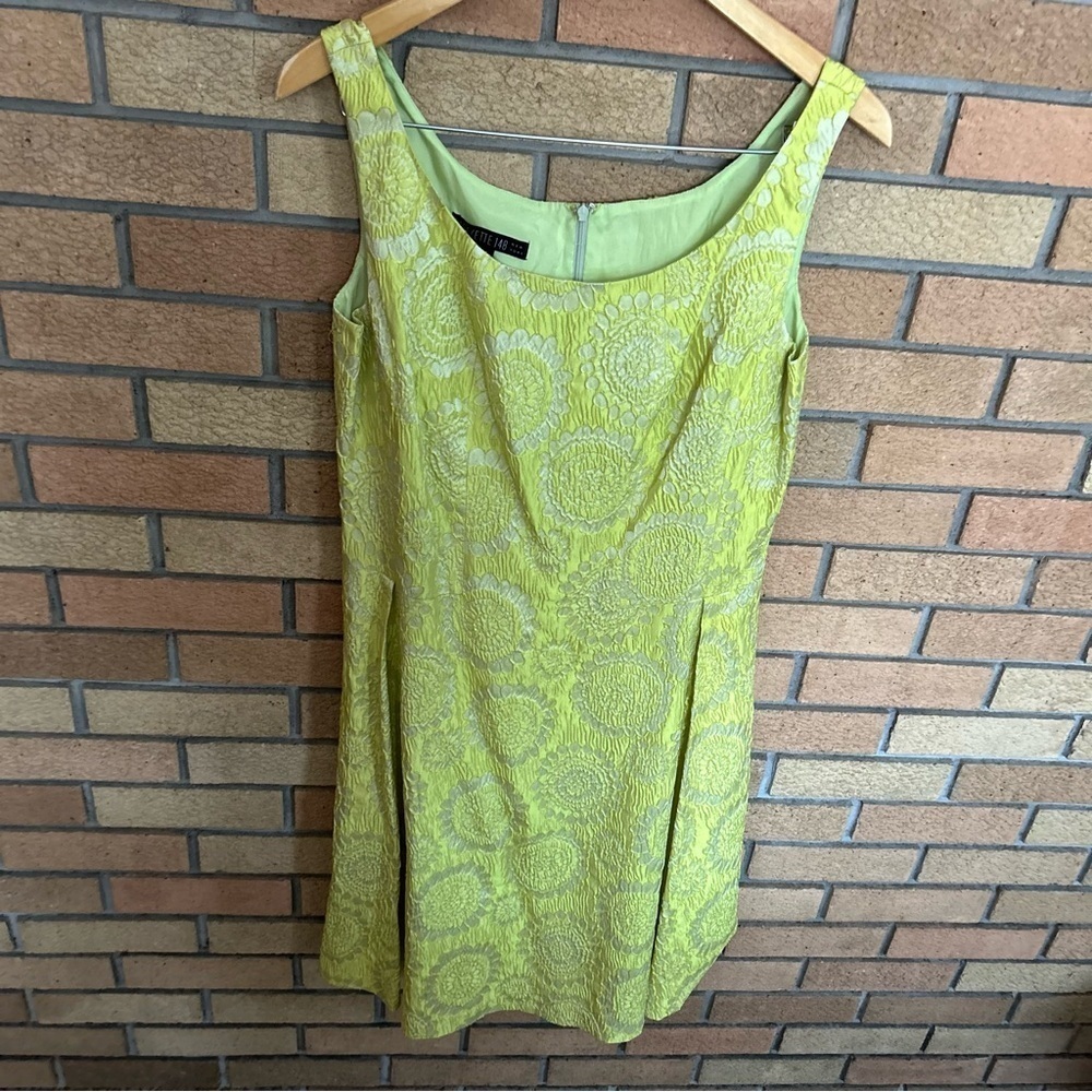 Lafayette 148 Linen Blend Green Blazer & Sheath Dress Floral Set Size 8 Sample - Picture 2 of 14